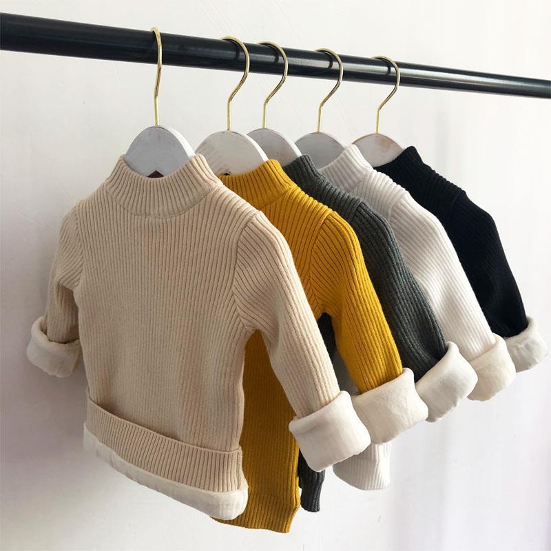 Children's winter bottoming shirt half high collar pullover knitted sweater for boys and girls baby autumn and winter coat children's clothing a generation of hair