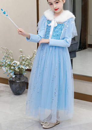 Picture of Ice and Snow 2 Mesh Shiny Colorful Diamond Sequins Long Sleeve Dress Long Dress