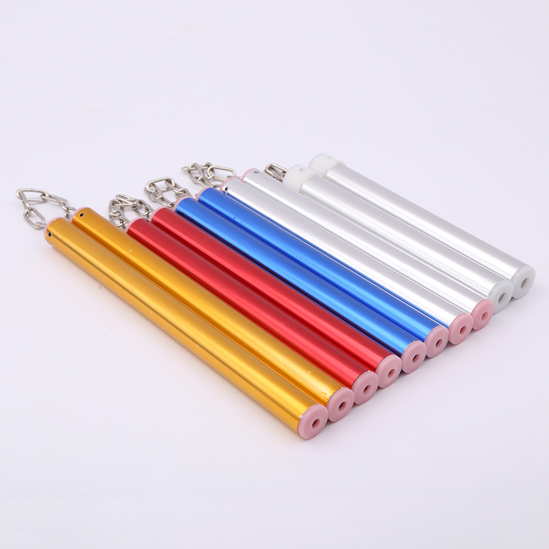 Picture of Flat head aluminum alloy nunchakus ribbon aluminum alloy nunchakus children training nunchakus performance nunchakus