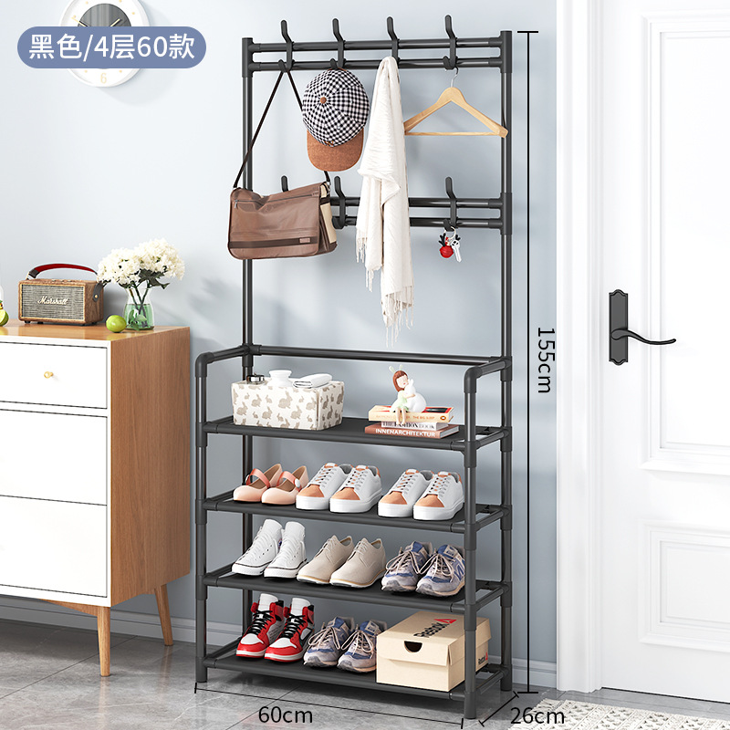 Picture of Coat Rack Bedroom Indoor Dormitory Clothes Rack Household Simple Storage Rack Simple Floor-Standing Multi-Functional Combination Shoe Rack