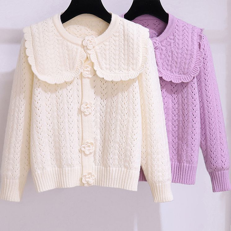 Picture of Girls' knitted cardigan autumn new children's western style spring and autumn sweater coat little girl's top autumn clothing
