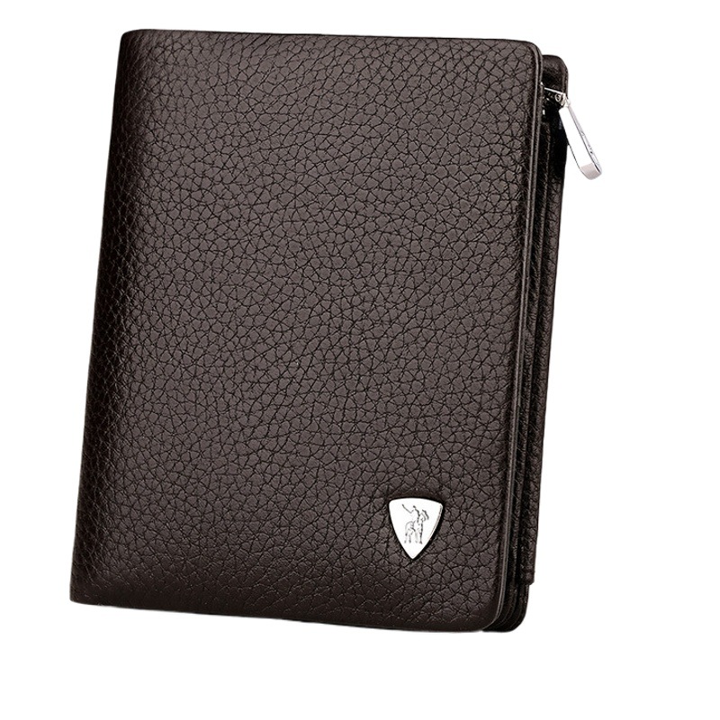 King Paul's first layer cowhide men's zipper buckle wallet new wallet fashion business cowhide men's wallet
