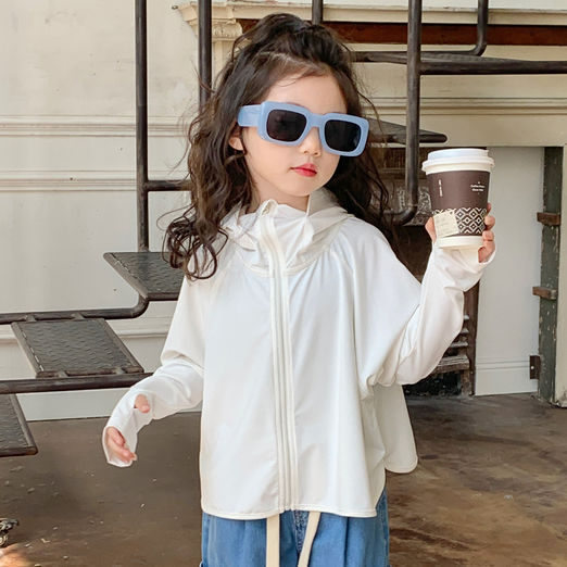 Picture of Children's Sun Protection Clothing for Girls 2025 Summer Thin Anti-Uv Upf50+ Baby Ice Silk Breathable Sun Protection Clothing