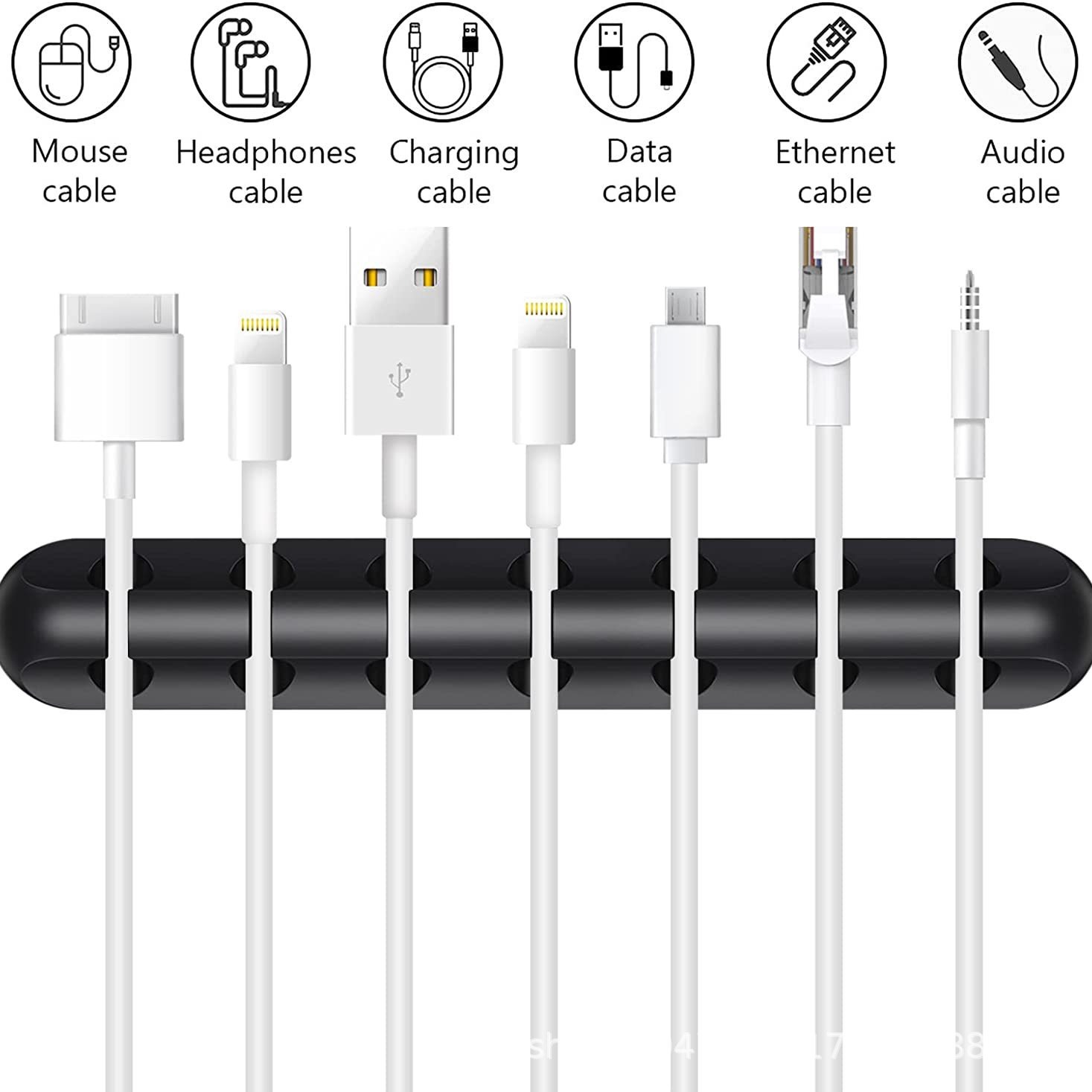 Picture of @@@@ New Desktop Charging Data Cable Holder Multi-port Creative Storage Wire Silicone Organizer Collector