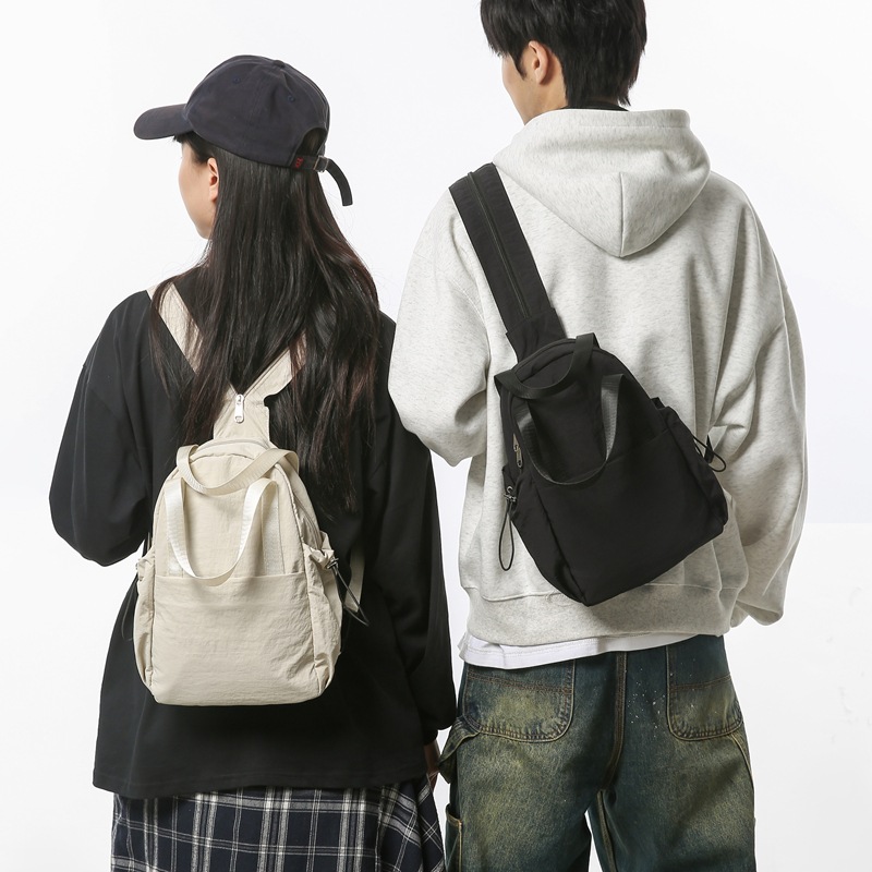 Multi-use Backpack Women's Large Capacity Student Cycling Travel Bag 2024 New Fashionable Korean Couple's Single Shoulder Chest Bag for Men