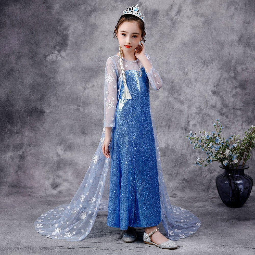 Picture of Ice and Snow 2 Mesh Shiny Colorful Diamond Sequins Long Sleeve Dress Long Dress