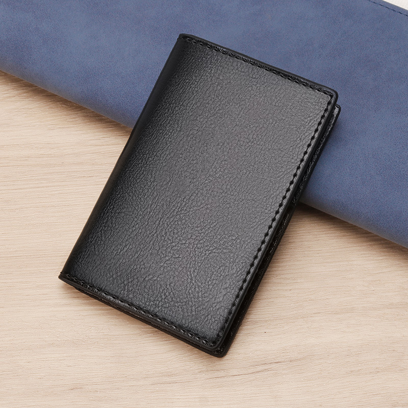 Picture of Men's Business Leather Card Bag Oil Wax Leather Card Jacket Credit Card Two-fold Gift Card Bag