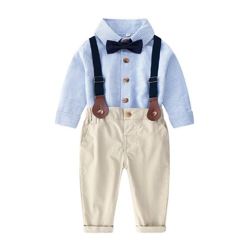 Picture of Boy's Baby Baby's Gentleman Suit Bow Tie Shirt Long Sleeve Trousers European and American Spring and Autumn Outfit