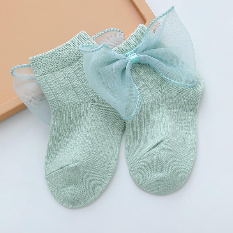 Picture of Baby Princess Socks Korean Fashion Girl Socks Children's Lace Socks Lace Bow Baby Cotton Socks Full Moon Photo