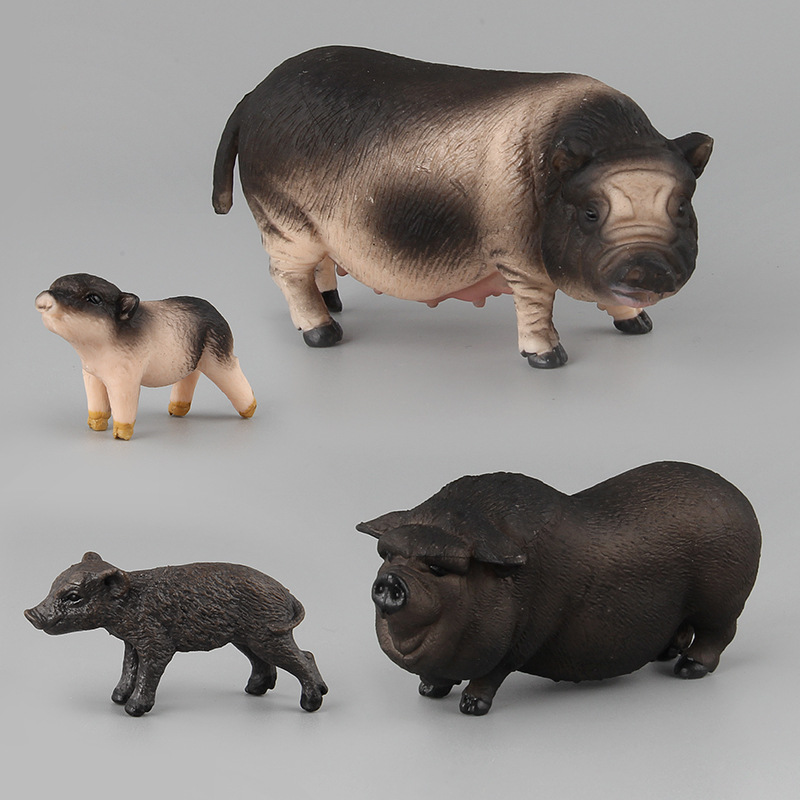 Picture of Cross-border Hot Sale Children's Simulation Poultry Animal Model Toy Pork Pork Vietnamese Pig Black Pig Creative Ornaments