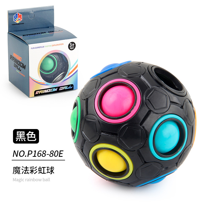 Picture of Cross-border Amazon Rainbow Ball Decompression Spinning Top Children's Educational Round Twelve-hole Mixed Color Magic Ball Toy