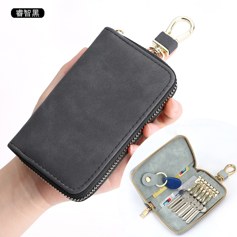 Picture of Vintage Simple Zipper Key Bag Men's Waist Hanging Multifunctional Household Small Bag Large Capacity Car Women's Key Bag