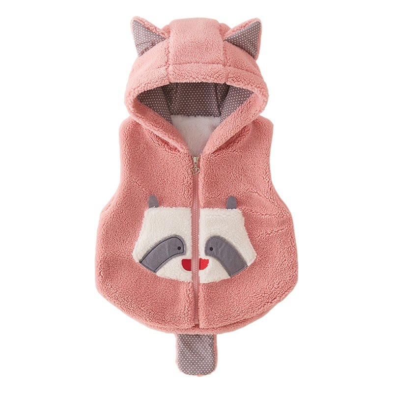 Baby vest autumn and winter baby girl thickened vest 1-2-3 years old plush vest children's clothing waistcoat girls' winter clothes
