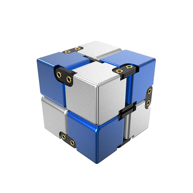 Picture of Cross-border Aluminum Alloy Infinite Rubik's Cube Decompression Artifact Fingertip Gyro Toy Shake Decompression Flip Pocket Square