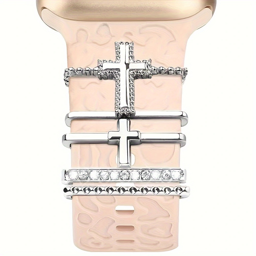 Picture of Apple Watch Watch Universal Silicone Strap Cross Decorative Ring for Apple Watch