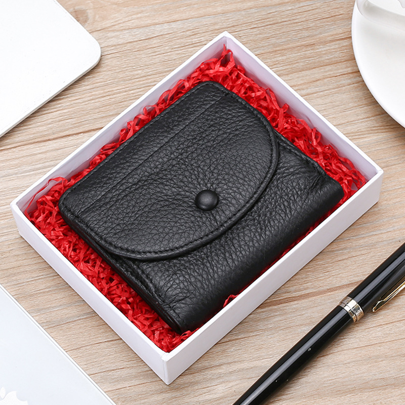 Picture of Women's Genuine Leather Wallet Top Layer Cowhide Coin Purse Wholesale Multi-Function Button Type Coin Purse Cross-Border Women's Wallet