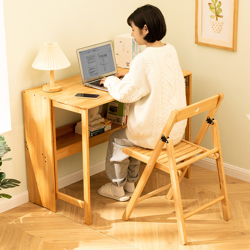 Picture of Foldable Student Desks and Chairs Study Desk and Chair Set Home Computer Desk Desktop Table Simple Children's Study Desk
