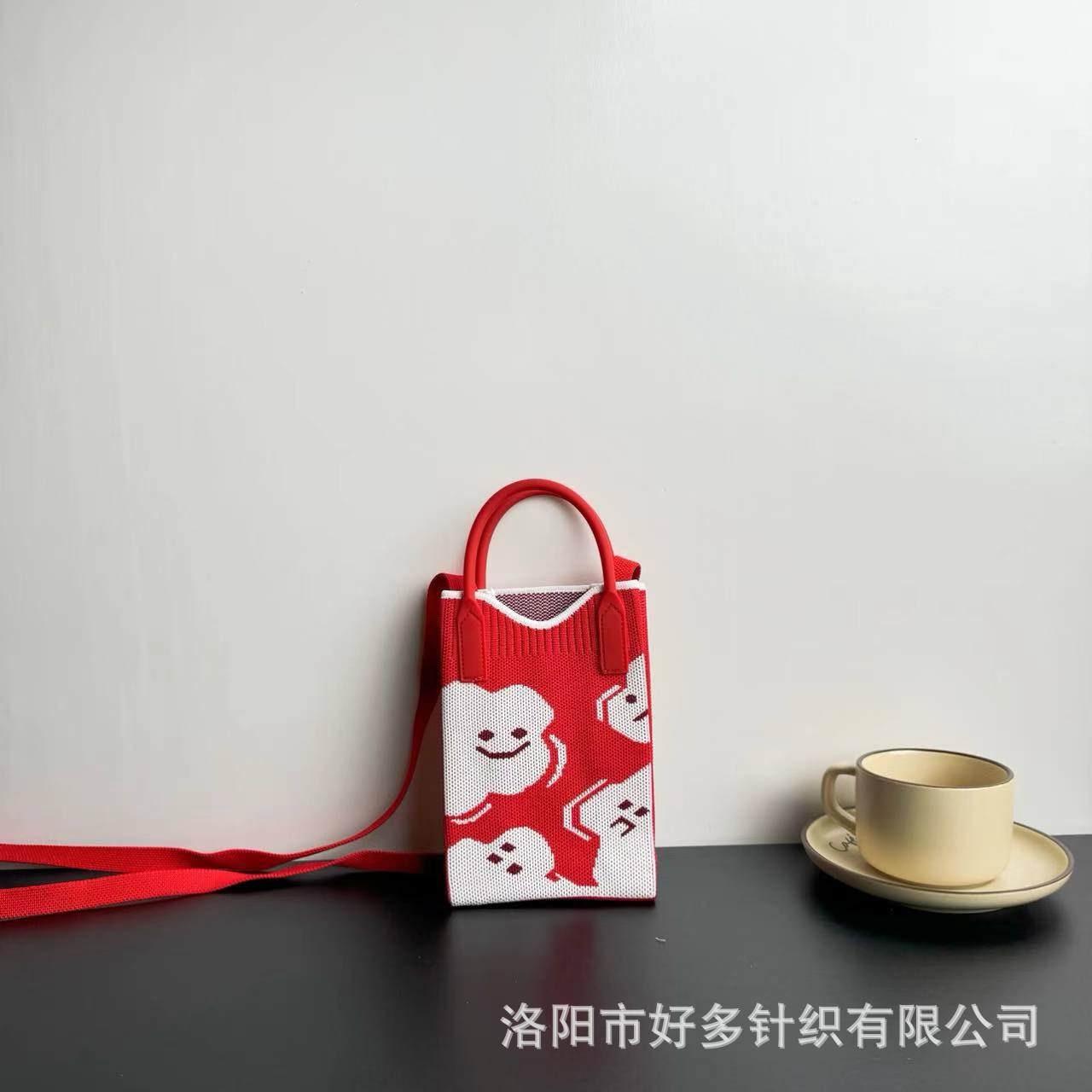 Picture of Advanced Sense Ins Mobile Phone Bag New Cartoon Knitted Bag Dopamine Niche All-match Crossbody Shoulder Bag Handbag