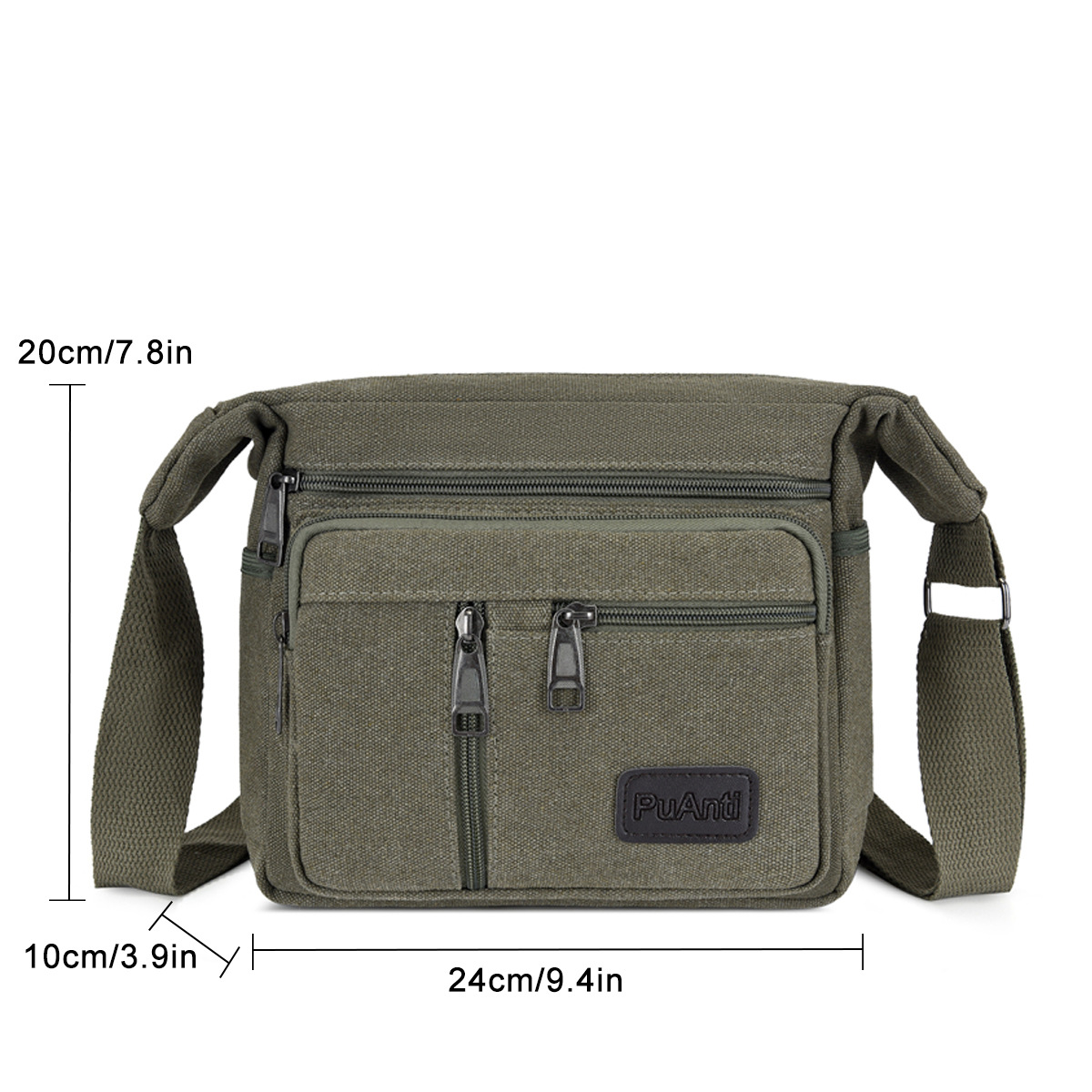 Picture of Canvas Bag Men's Shoulder Bag Casual Canvas Straddle Bag Student Satchel Multi-Layer Bag Factory Direct Printable