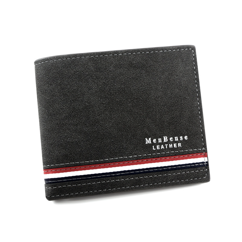 Picture of New Fashionable Men's Short Wallet Personalized Men's Coin Purse Silk Screen Wallet Men's Frosted Clutch Wallet