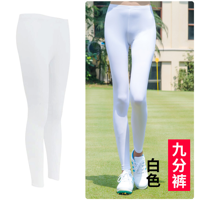 Picture of TYGJ Golf Clothing Women's Sunscreen Pants Summer Thin Ice Silk Leggings Breathable Foot Socks