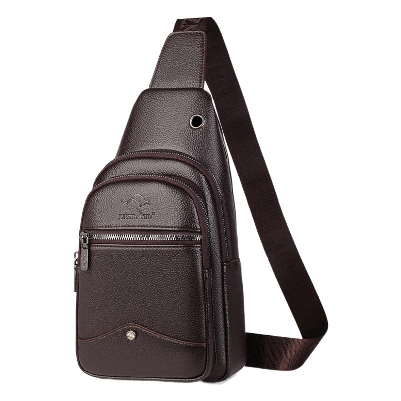 Young Men's Bags, Men's Pu Leather Couple Small Backpacks, Men's Shoulder Crossbody Bags, Fashionable Men's Casual Chest Bags, Hanging Bags