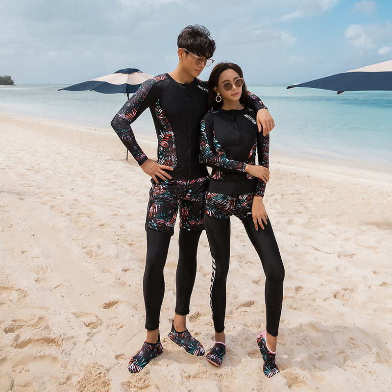 2020 new couple Sports diving suit men's and women's split sunscreen jellyfish suit snorkeling surfing quick-drying swimsuit suit