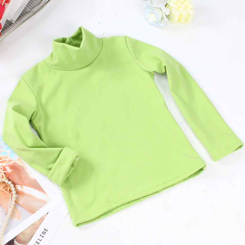 Picture of Autumn and Winter New Style German Velvet Kidsren's Half Turtleneck Bottoming Shirt Pure Color Boys and Girls Baby Thermal Intimates Dropshipping