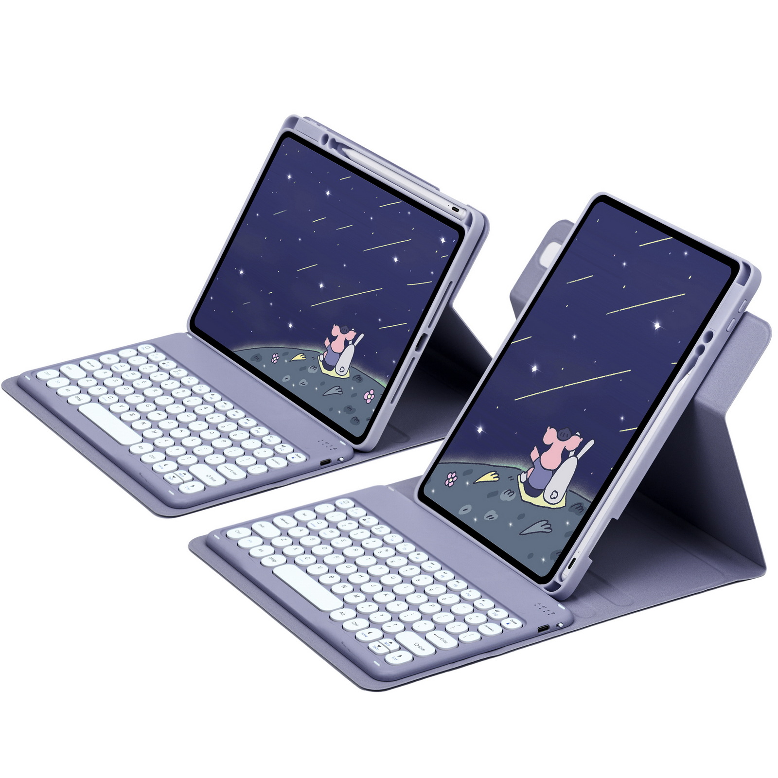 Picture of For iPad10.2 protective cover 10 generation acrylic rotating magnetic Bluetooth keyboard protective cover 10.9 pen slot