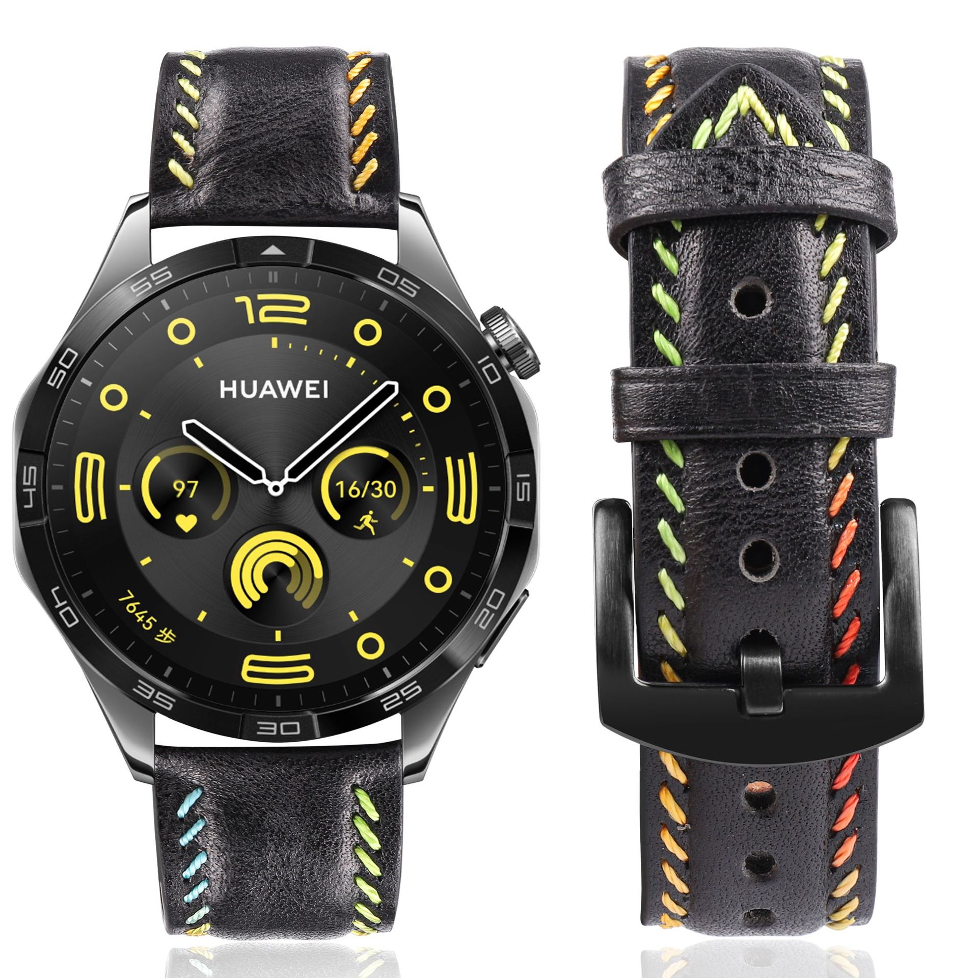 Picture of Suitable for Huawei watch strap genuine leather handmade car line Samsung strap 22mm men and women strap in stock Jiaming Universal