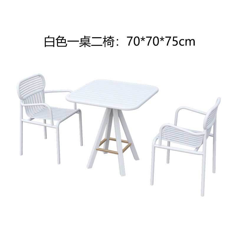 Picture of Outdoor Wrought Iron Courtyard Table and Chair Combination Cafe Internet Celebrity Metal Dining Table and Chairs Bar Industrial Style Outdoor Table and Chairs