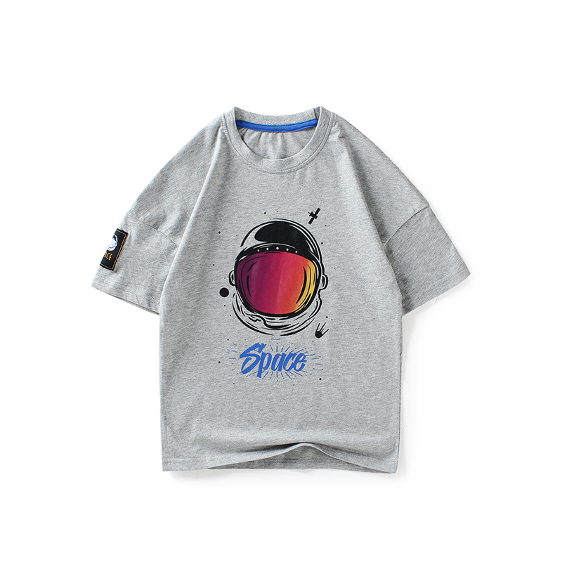 Picture of 2024 Summer Children's Wear Korean Style New Boys' Short Sleeve Mid-Big Children's Cotton Cartoon Printed Top Children's T-Shirt