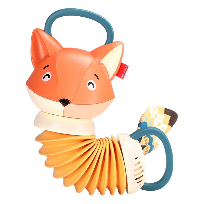Cross-border Amazon Fox accordion crib car hanging toy ringing paper dragging toy music Early Education 1-3 years old