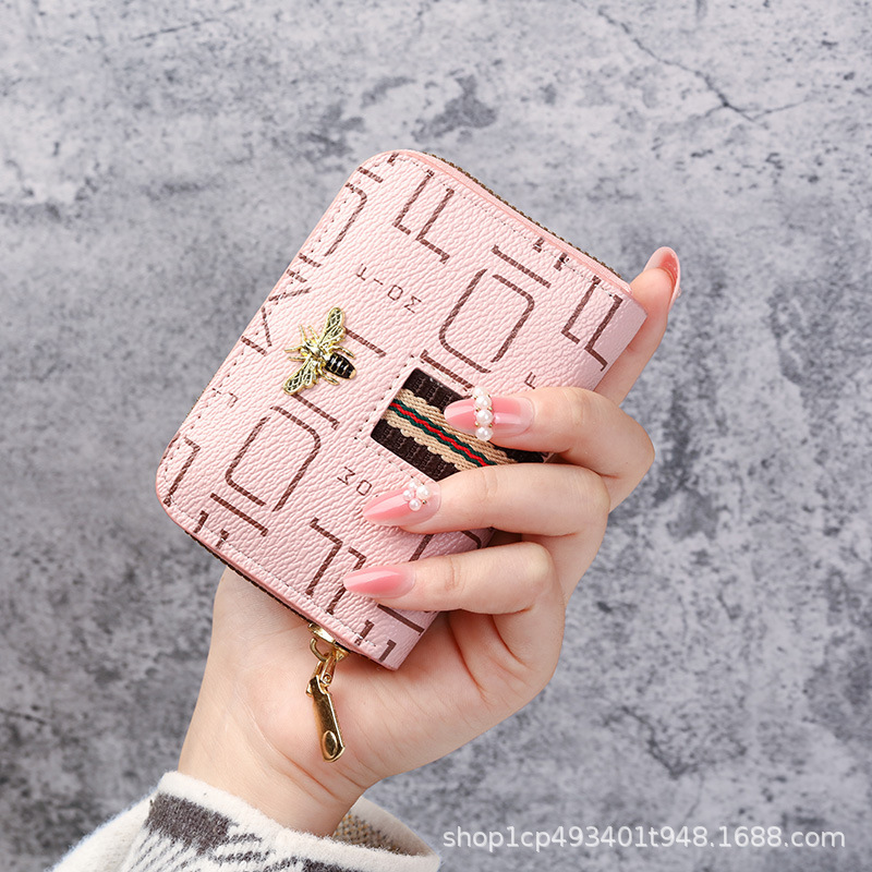 Manufacturer Wholesale Korean Card Holder Women's Ribbon Bee Card Holder Large Capacity Multi-Functional Bank Card Id Storage Card Holder
