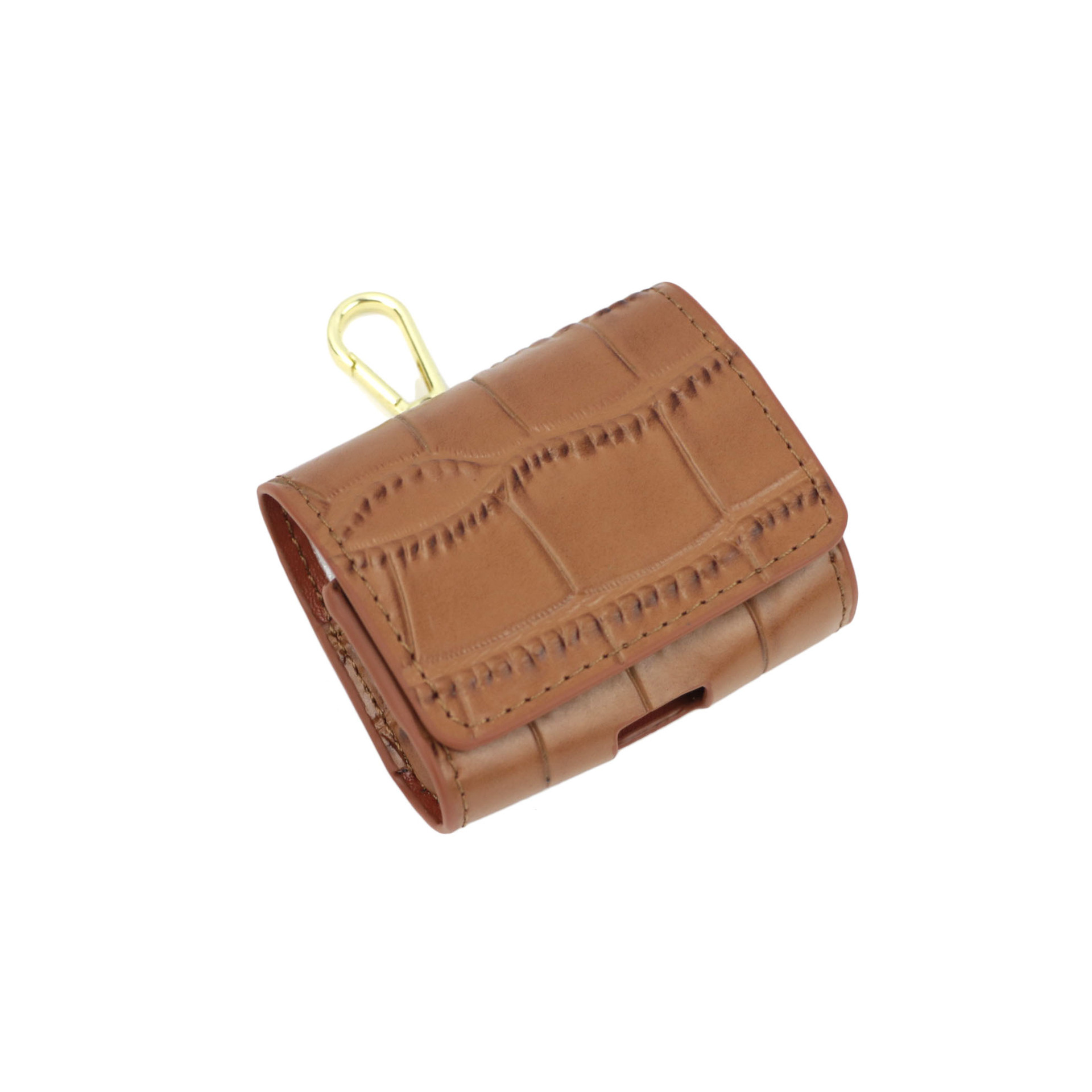 Picture of Cross-border Genuine Leather Crocodile Pattern Wireless Bluetooth Earphone Case Protective Cover with Hook for airpods 1/2/pro