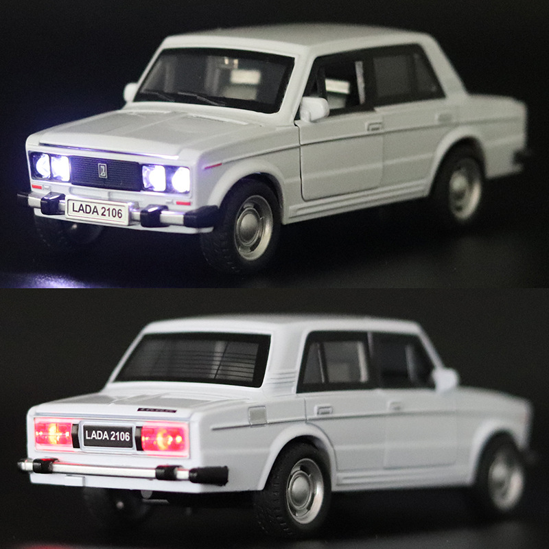 Picture of (Boxed) E-Commerce Retro Lada Car Alloy Model Sound and Light Pull Back to Open Door Model Car Toy