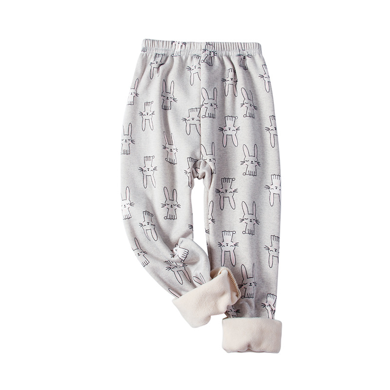 Picture of Children's Warm Pants Fleece-lined Thickened Boys' and Girls' Autumn and Winter Pants Baby's Inner Wear Children's Sleeping Pants Leggings
