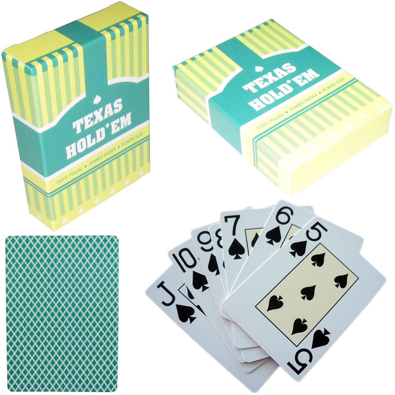 Picture of Texas Hold'Em Big Character Poker [32 Silk] Frosted Back Plastic Poker with Rule Cards 56 Wear-Resistant and Waterproof