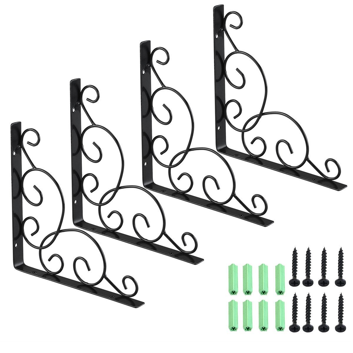 Picture of Iron Bracket Wall Bookshelf Wall Decoration Wall Hanging Fixed Right Angle Black and White One-word Shelf Support Laminate