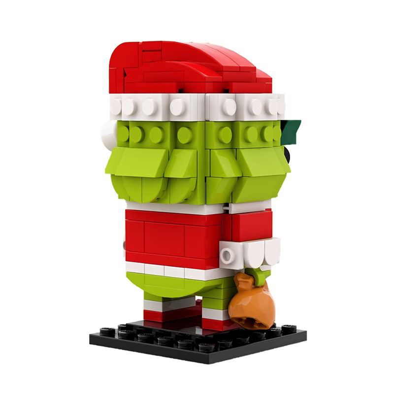 Picture of MOC compatible with Lego building blocks suit green fur monster Grinch square head diy assembled toys educational gift ornaments