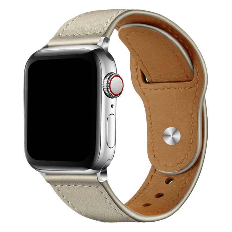 Suitable for Apple Huawei Watch Strap Applewatch Smart Watch Retro Business First Layer Genuine Leather iWatch Buckle