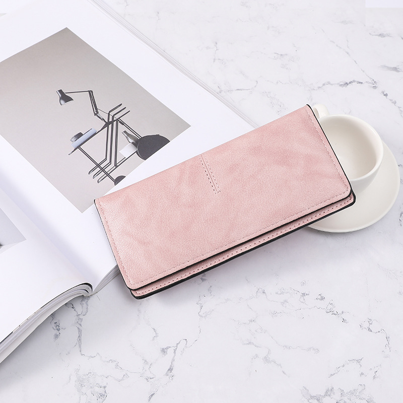 Picture of Korean Style Wallet Women's Long Solid Color Simple Thin Wallet Multi-Card Anti-degaussing Retro Change Clutch Bag for Women