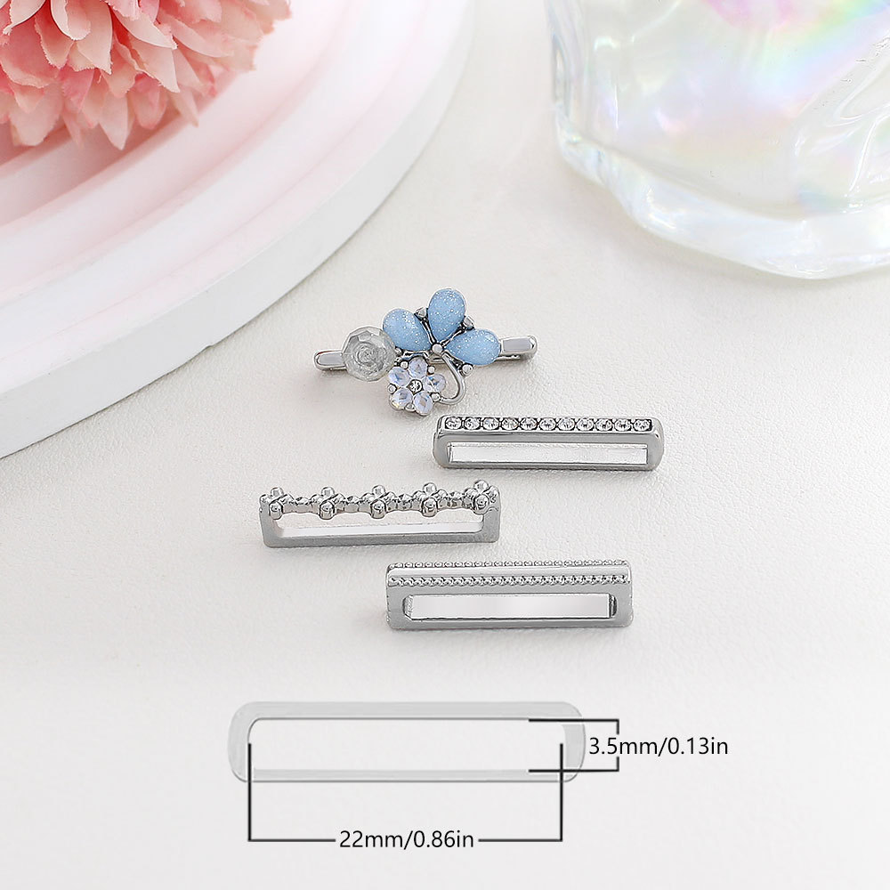 Picture of Applies to Apple Watch Watch Universal Silicone Strap with Diamond Flower Decoration