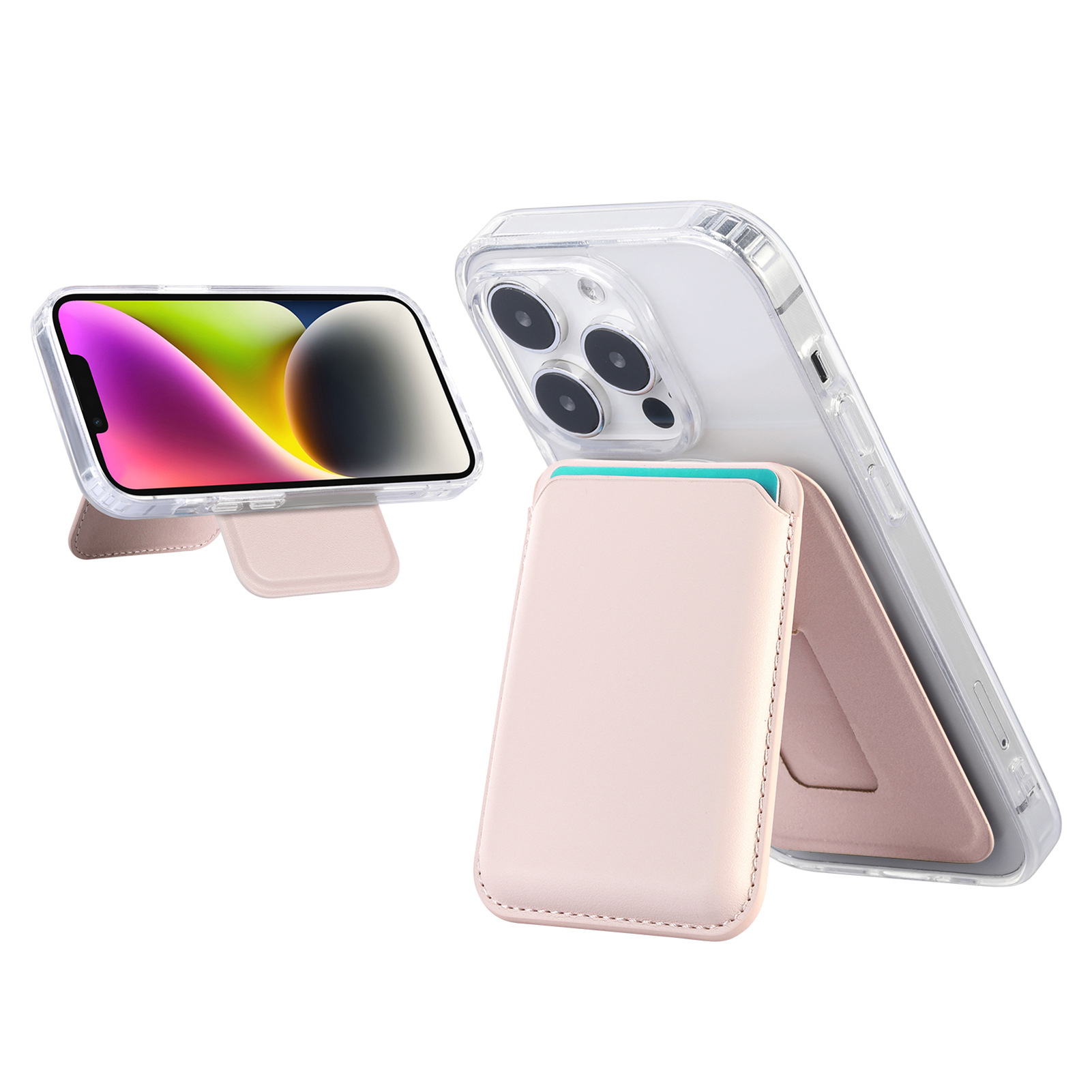 Picture of Suitable for Iphone16 Strong Magnetic Magsafe Card Holder Official Color Number Multi-Functional Bracket Storage Wallet Holder