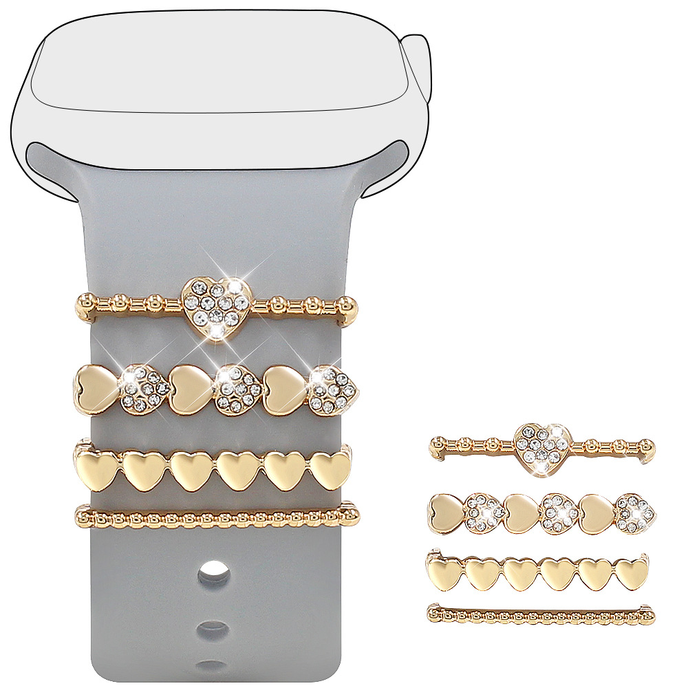 Picture of For Apple Watch Watch Watch Watch Watch Watch With Universal Silicone Strap Diamond Love Decoration