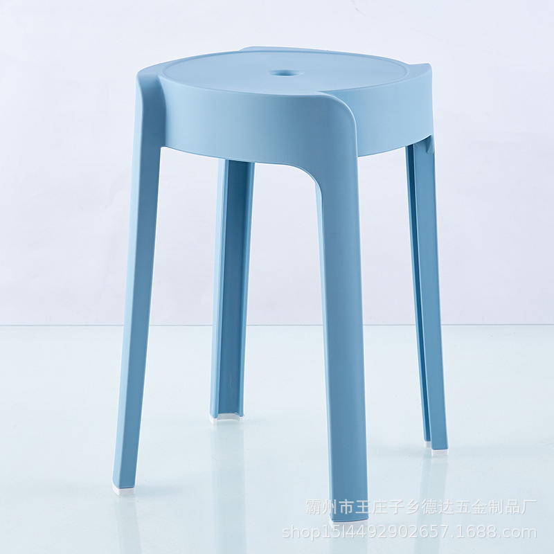 Picture of Modern Dining Table Plastic Round Stool Household Solid Bathroom Stool Living Room Casual High Stool Adult Negotiation Windmill Stool