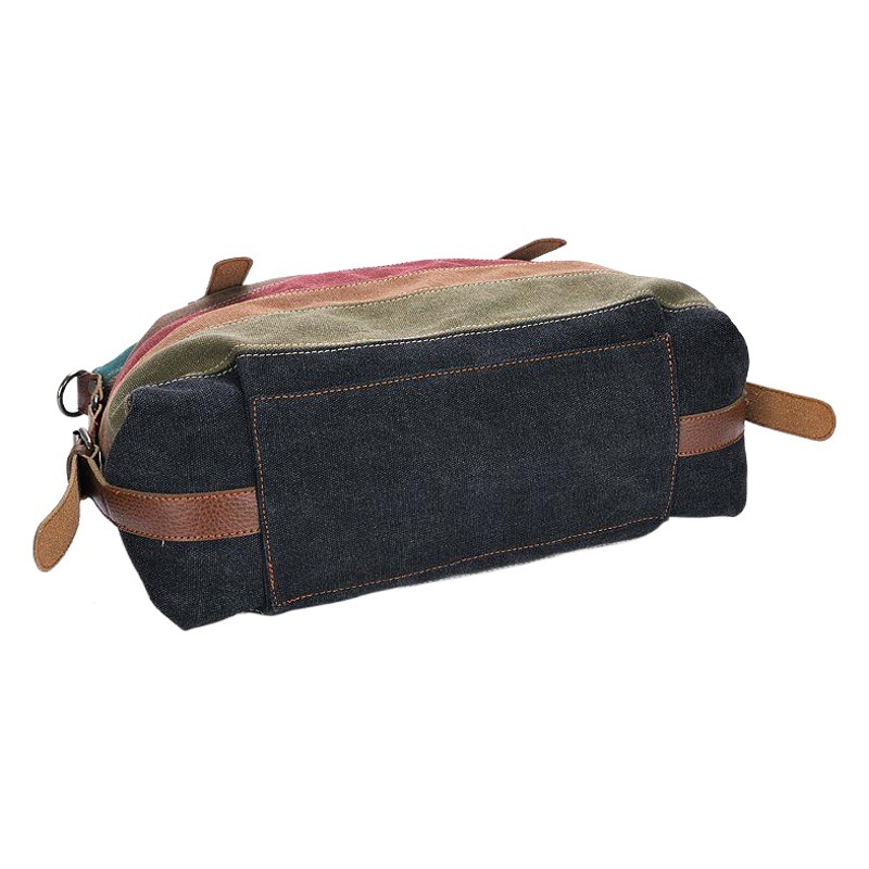 Pure Cotton Canvas Bag Spring New Contrast Shoulder Hand Crossbody Bag Factory Straight Hair Women's Bag