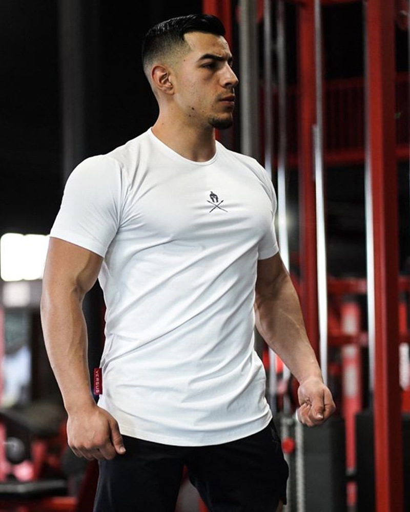 Picture of 2020 summer muscle running sports training short sleeve men's leisure slim cotton T-shirt fitness clothing factory direct sales