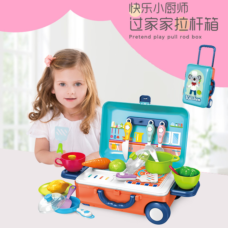 Picture of Wholesale Children's Play House Toys Makeup Trolley Case Simulation Cooking Girl Kitchen Toy Set Role Play