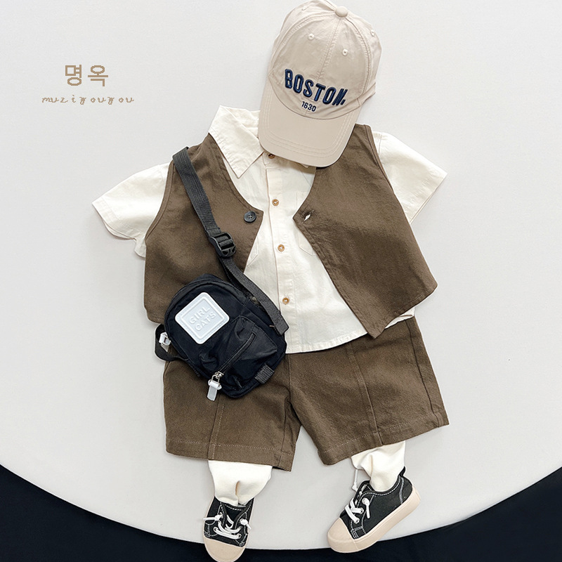 Picture of Jane Chao Feng ~ Spring and Autumn New Boys and Girls Japanese Korean Style Waistcoat Children's Retro Simple All-match Vest